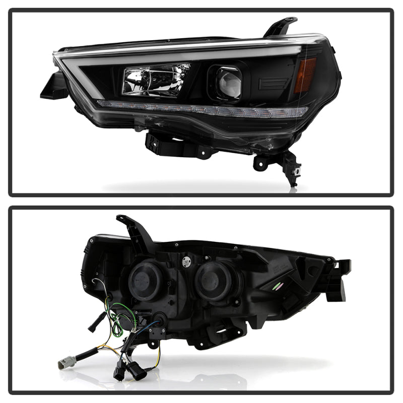 Spyder 14-20 Toyota 4Runner Projector Headlights w/Seq. LED Turn Sig. LED White Light Bar Park Light SPYDER