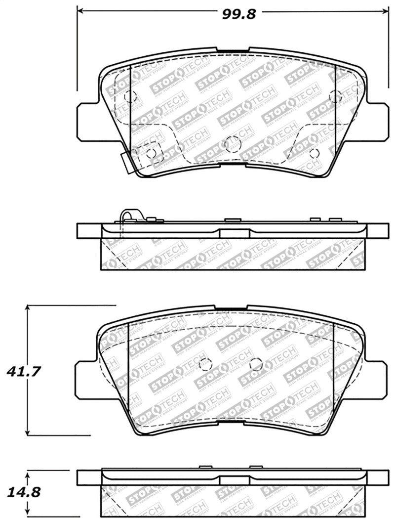 StopTech Street Disc Rear Brake Pads - 305.15940 Stoptech