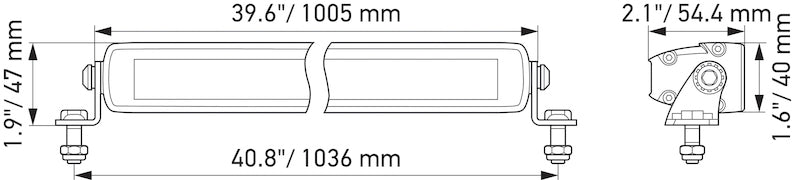 Hella Universal Black Magic 40in Thin Light Bar - Driving Beam Hella