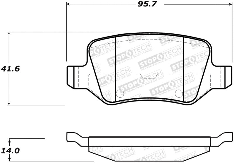 StopTech Premium Ceramic Front Brake Pads - 308.13580