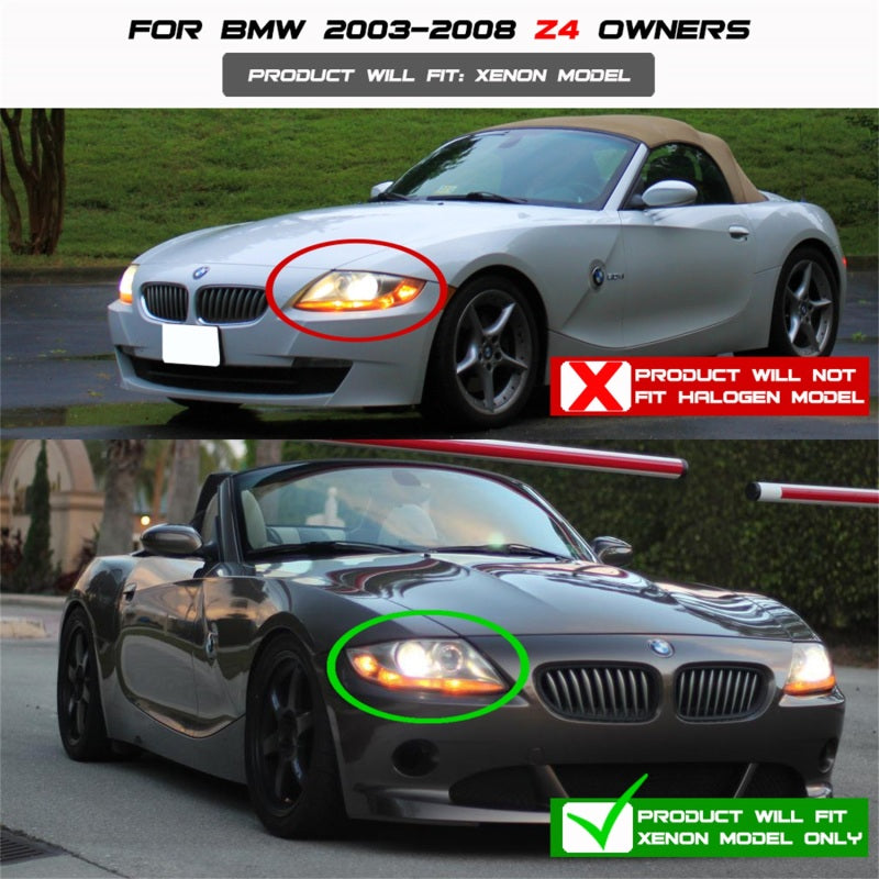 Spyder BMW Z4 03-08 Projector Headlights Xenon/HID Model Only - LED Halo Black PRO-YD-BMWZ403-HID-BK SPYDER