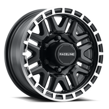 Load image into Gallery viewer, Raceline 953BM Krank 15x6in / 6x139.7 BP / 0mm Offset / 4.25mm Bore - Black &amp; Machined Wheel