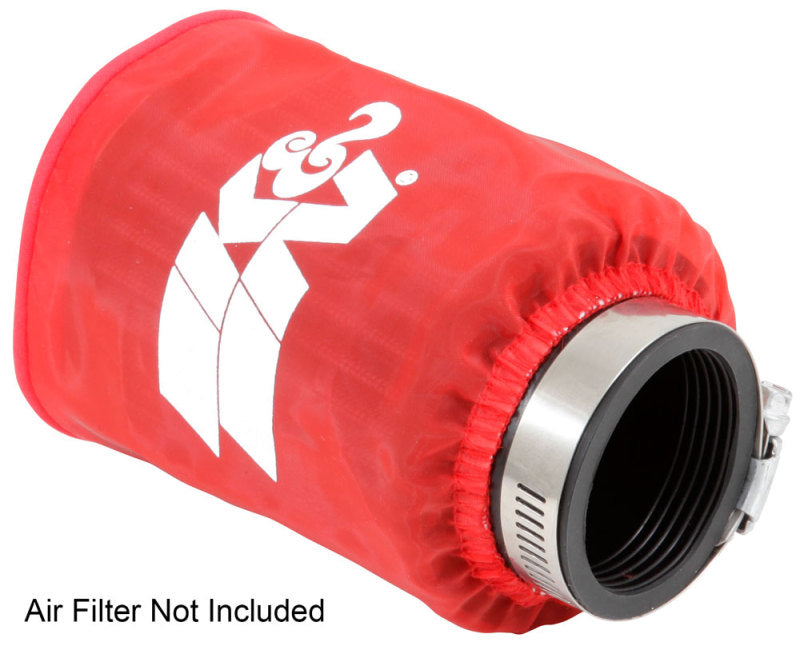 K&N Drycharger Air Filter Wrap - Round Straight - Red Closed Top 3in Inside Dia x 4in Height K&N Engineering