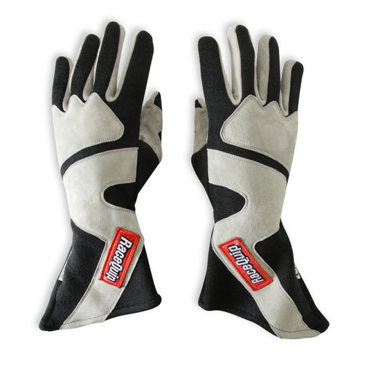 RaceQuip SFI-5 Gray/Black Small Long Angle Cut Glove