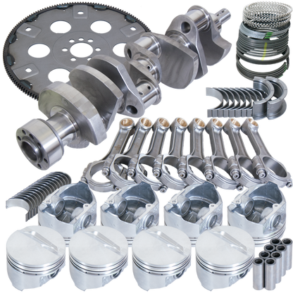 Eagle Chevy 350 1Pc 3.750in Crank 5.700in I-Beam Rods 4.060in Pistons 168 Tooth FP Balanced Assembly