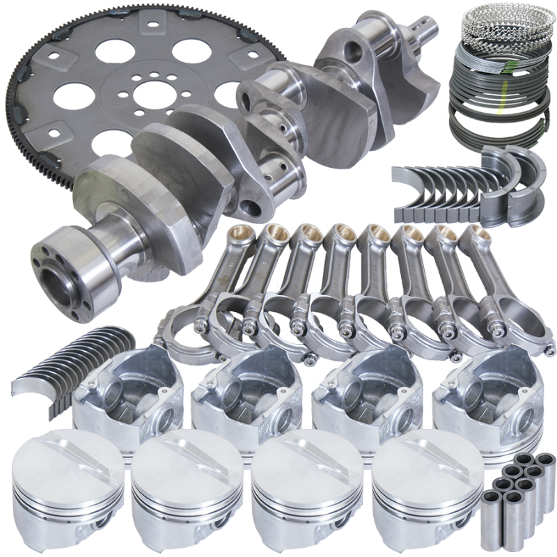 Eagle Chevy 350 1Pc 3.750in Crank 5.700in I-Beam Rods 4.040in Pistons 168 Tooth FP Balanced Assembly