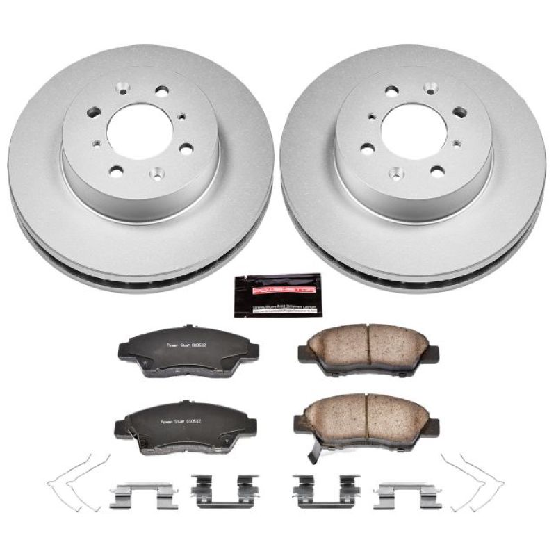 Power Stop 09-14 Honda Fit Front Z17 Evolution Geomet Coated Brake Kit PowerStop