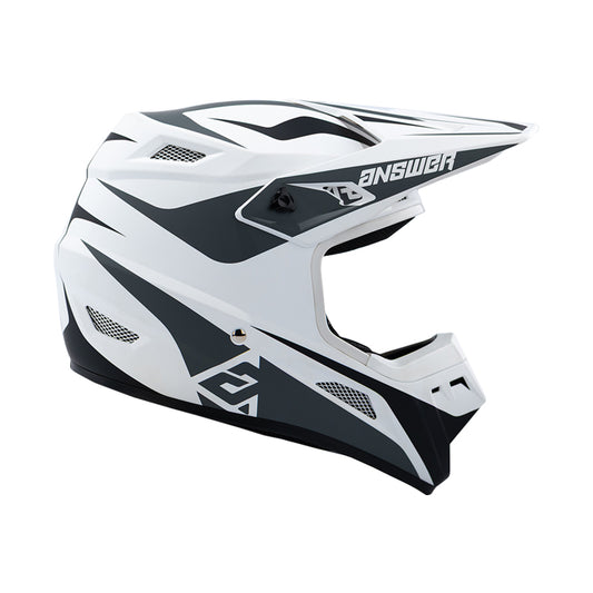Answer 26 AR1 Mototown Helmet Glossy White/Grey/Black Youth - Large