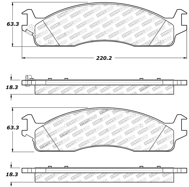 StopTech Sport Brake Pads w/Shims and Hardware - Front