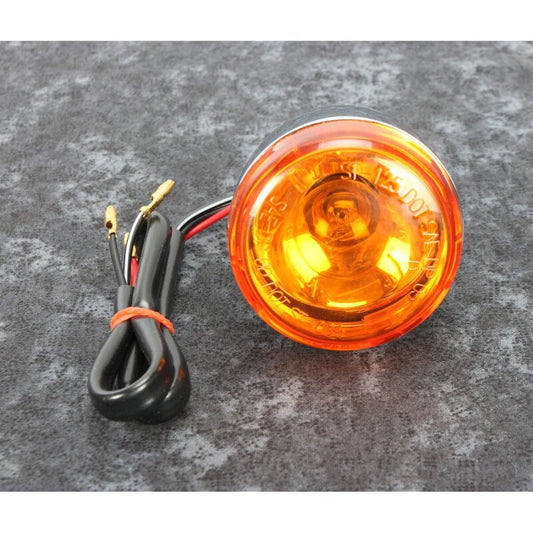 Bikers Choice Chrome Bullet Front Turn Signal Amber Lens Dual Filament Replaces H-D 68885-00 - 489937
