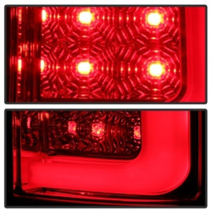 Spyder 07-13 GMC Sierra 1500 V2 Light Bar LED Tail Lights - Red Clear (ALT-YD-GS07V2-LBLED-RC) SPYDER