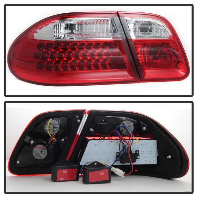 Xtune Mercedes Benz W210 E-Class 96-02 LED Tail Lights Red Clear ALT-CL-MBW210-LED-RC SPYDER