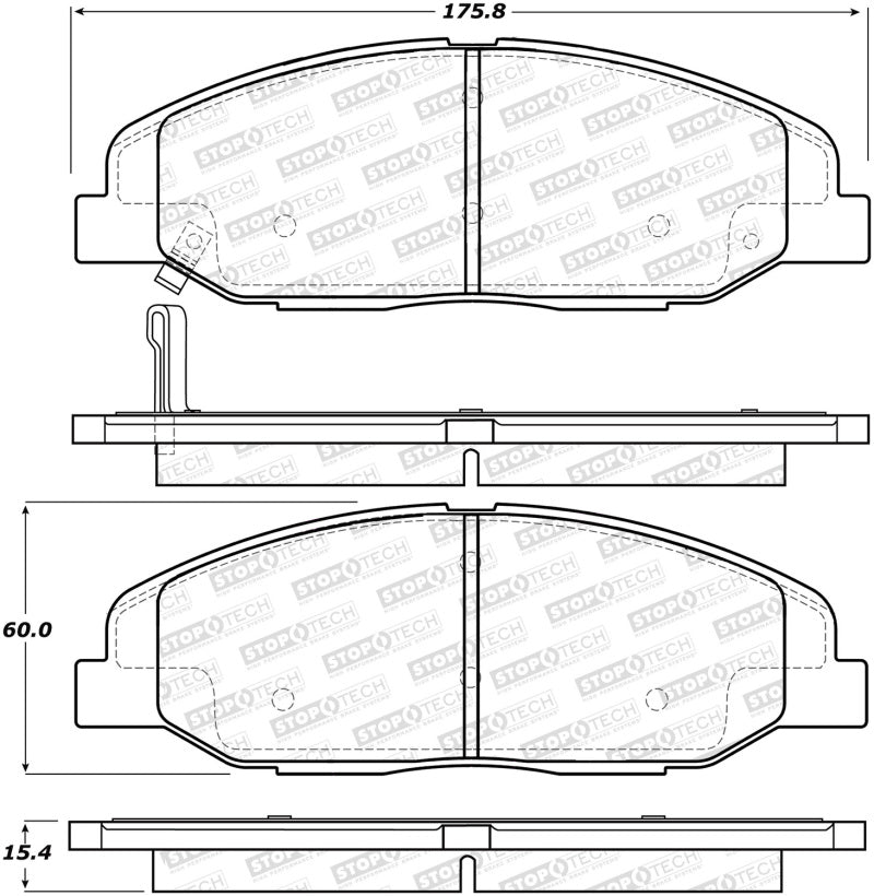 StopTech Premium Ceramic Front Brake Pads - 308.13320