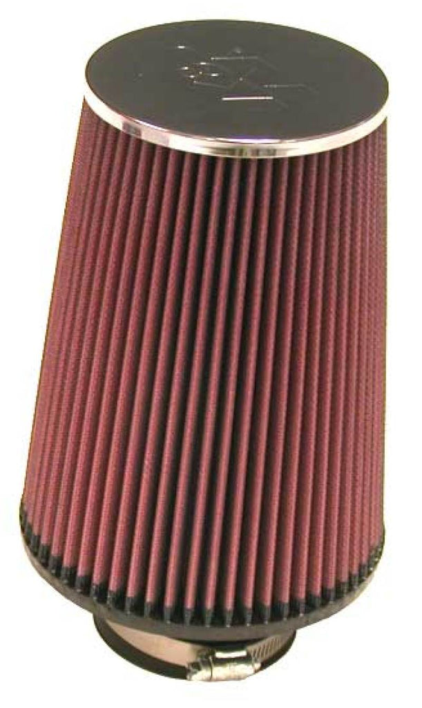 K&N Universal ChromeRound Tapered Air Filter 3in Flange ID / 6in Base OD / 4.5in Top OD / 8in Height