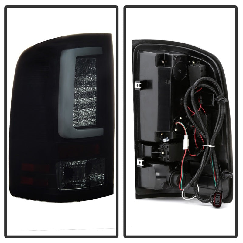 Spyder 07-13 GMC Sierra 1500 V2 Light Bar LED Tail Lights - Blk Smoke (ALT-YD-GS07V2-LBLED-BSM) SPYDER