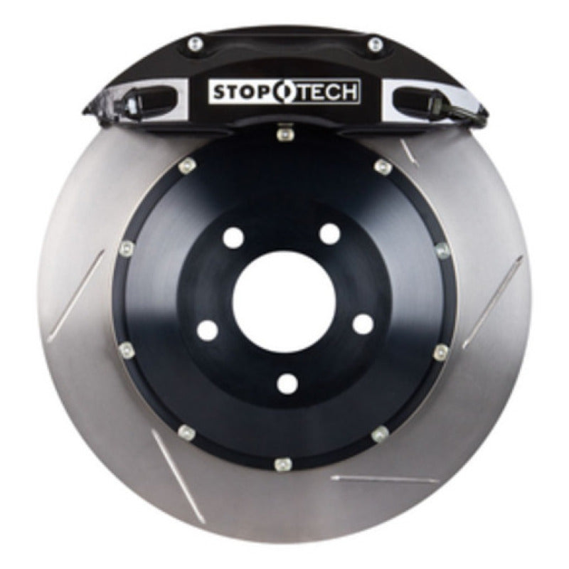 StopTech 06-08 350z (non-track) / 05-09 G35/G37AWD Front BBK ST40 355x32 Slotted Rotors Black Calipe Stoptech