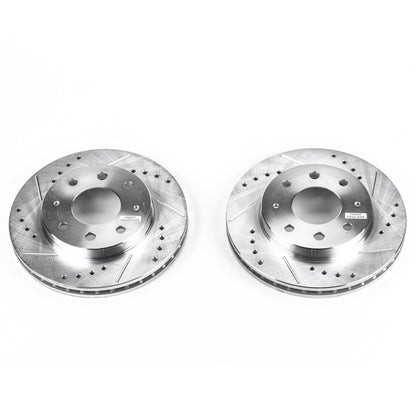 Power Stop 91-93 Eagle GTX Front Evolution Drilled & Slotted Rotors - Pair PowerStop