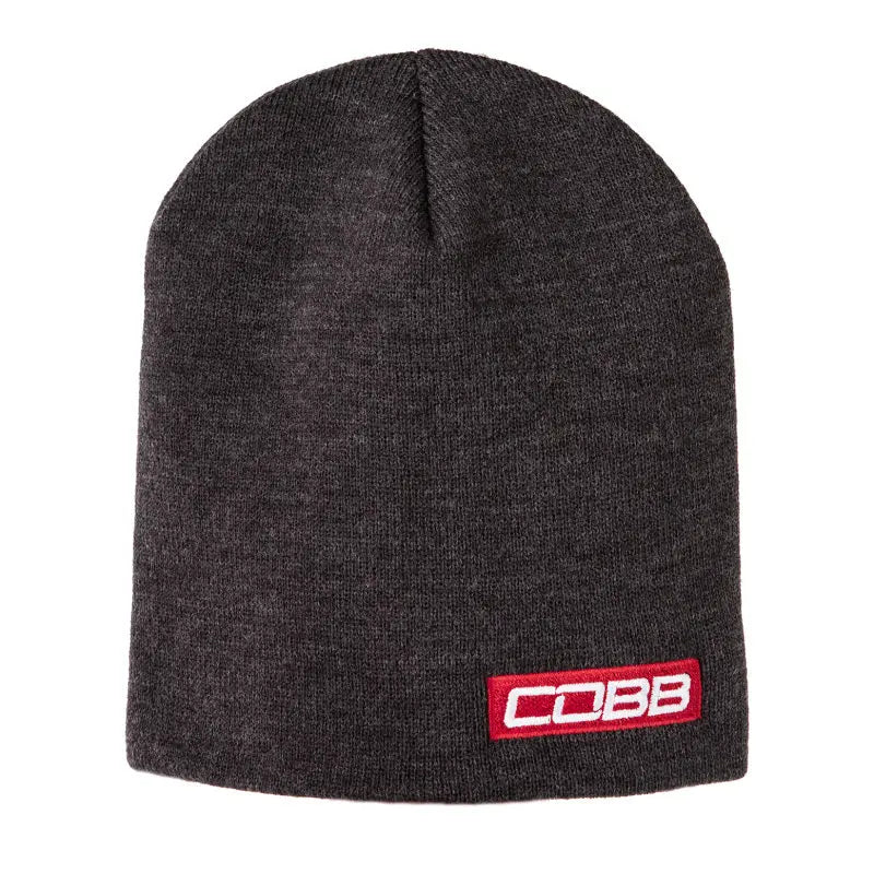 COBB Tuning Bar Logo Knit Beanie - Gray w/Red Logo 8in. Tall OS CO-BEANIERED COBB