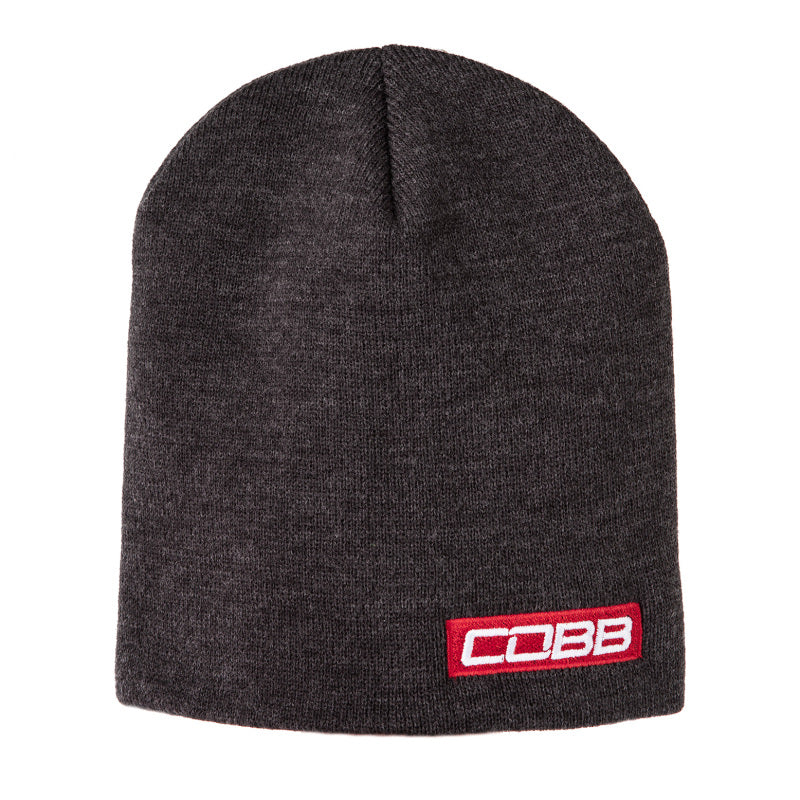 COBB Tuning Bar Logo Knit Beanie - Gray w/Red Logo 8in. Tall OS CO-BEANIERED