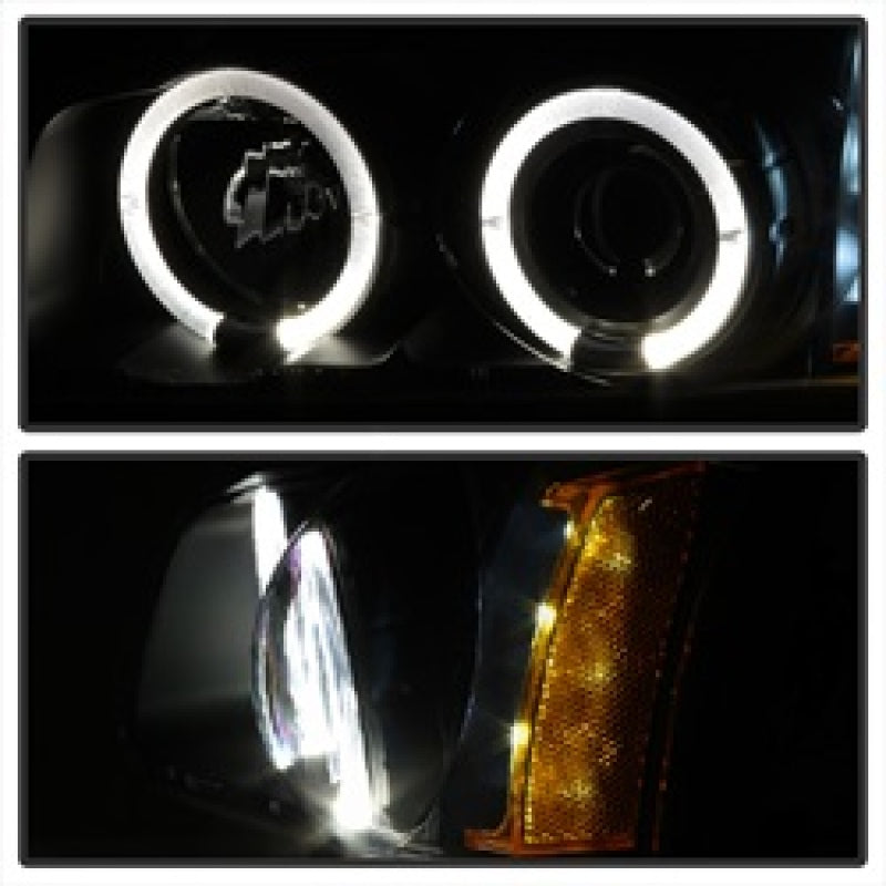 Spyder Chevy Silverado 1500 03-06 Projector LED Halo LED Amber Reflctr Blk PRO-YD-CS03-AM-BK SPYDER