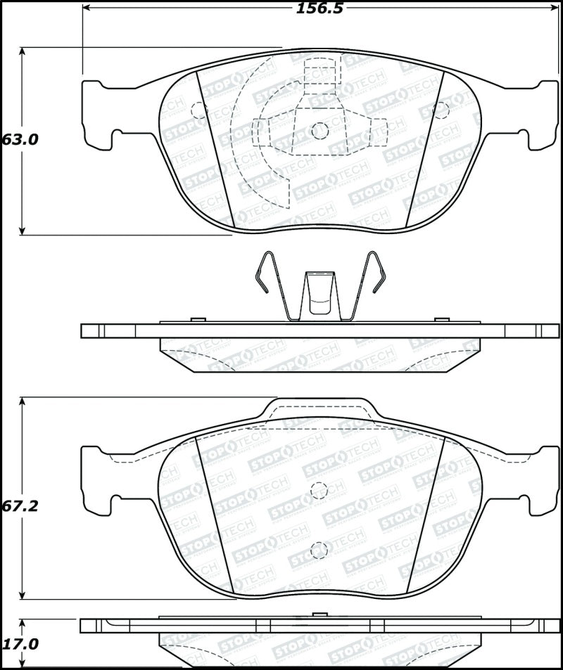 StopTech Premium Ceramic Brake Pads - 308.09700