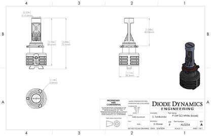 Diode Dynamics P13W Yellow SL2 LED Bulb (one)