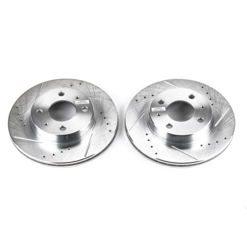 Power Stop 95-98 Nissan 200SX Front Evolution Drilled & Slotted Rotors - Pair PowerStop