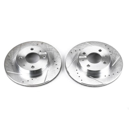 Power Stop 95-98 Nissan 200SX Front Evolution Drilled & Slotted Rotors - Pair PowerStop