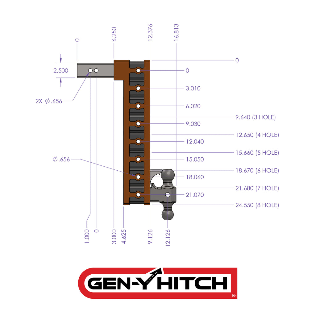 Gen-Y MEGA-DUTY 21K Drop Hitch (2.5″ Shank) - GH-623