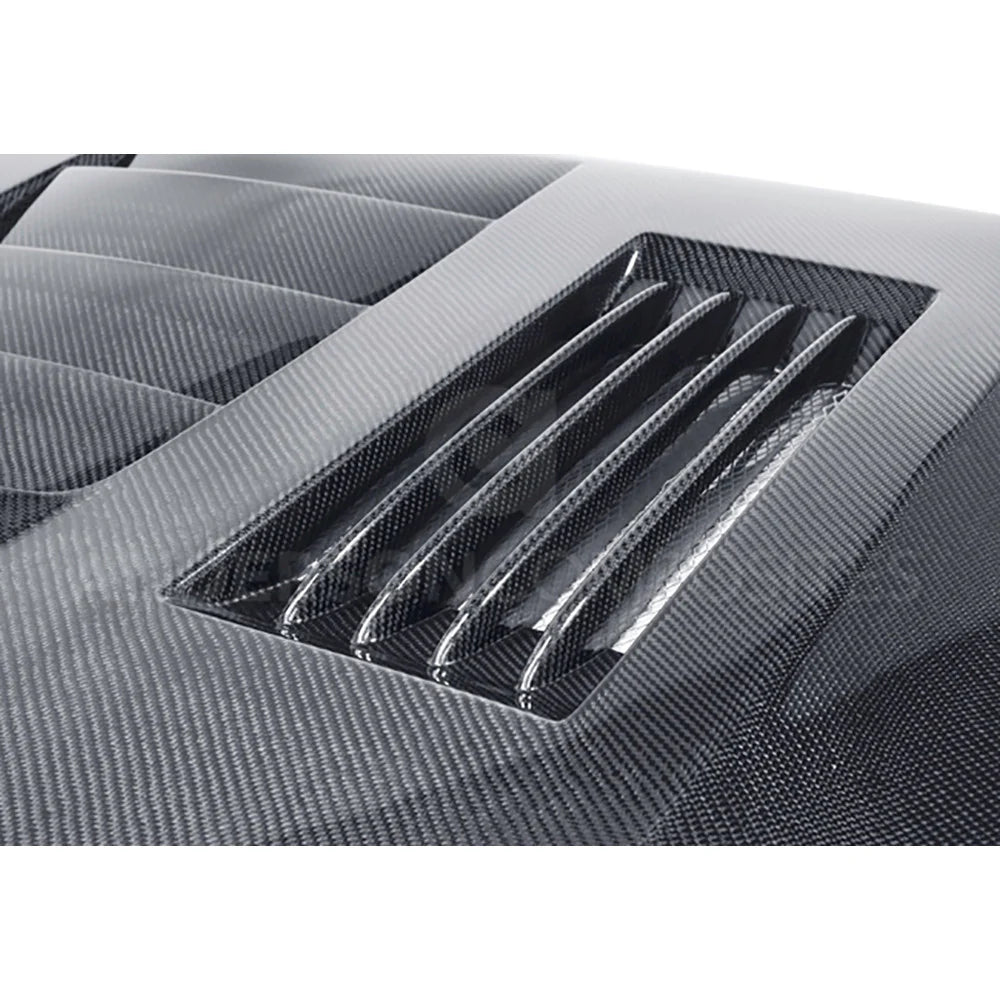 Anderson Composites 10-14 Mustang GT500 & 13-14 Mustang Carbon Fiber Heat Extractor Hood - AC-HD1011FDMU-SS