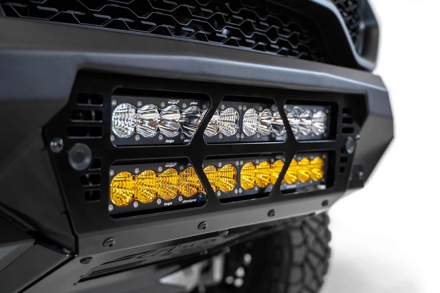 Addictive Desert Designs 2021-2023 Ram 1500 TRX Bomber Front Bumper (20 Inch Lights) - F620012140103 Addictive Desert Designs