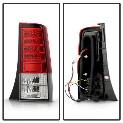 Spyder Scion XB 03-07 Version 2 LED Tail Lights Red Clear ALT-YD-TSXB03-LED-V2-RC