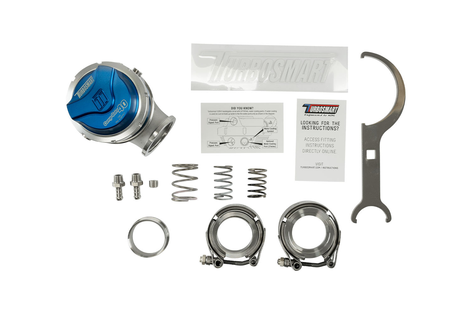 Turbosmart GenV CompGate40 14psi External Wastegate (Blue) - TS-0552-1011 Turbosmart