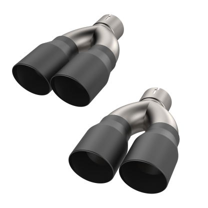 QTP 2015-2023 Dodge Challenger 5.7L Black Quad Tip Adapter - 430015TB QTP