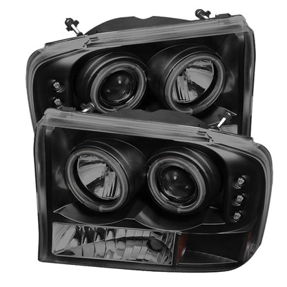 Spyder Ford F250 Super Duty 99-04 Projector V 2 CCFL Halo LED Blk Smke PRO-YD-FF25099-1P-G2-CCFL-BSM SPYDER