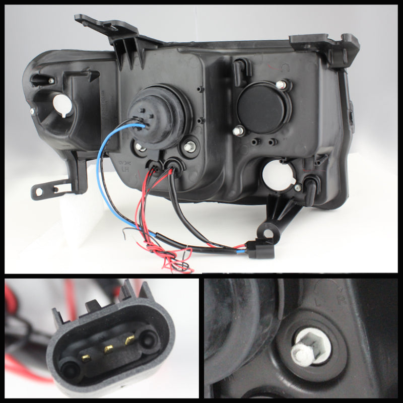 Spyder Ford Escape 08-12 Projector Headlights Halogen Model Only - DRL Black PRO-YD-FES08-DRL-BK SPYDER