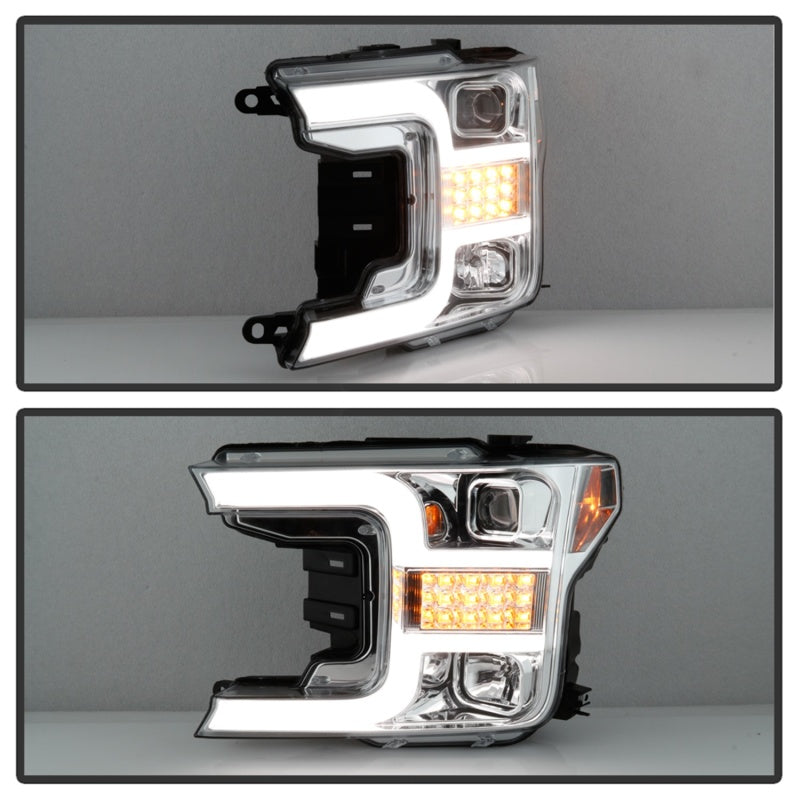 Spyder Signature Ford F150 18-19 (Halogen Model) Proj. Headlights - Chrome (PRO-YD-FF15018-LBSEQ-C) SPYDER