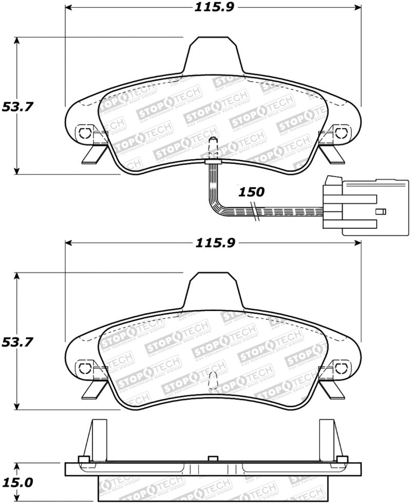 StopTech Premium Ceramic Brake Pads - 308.08990