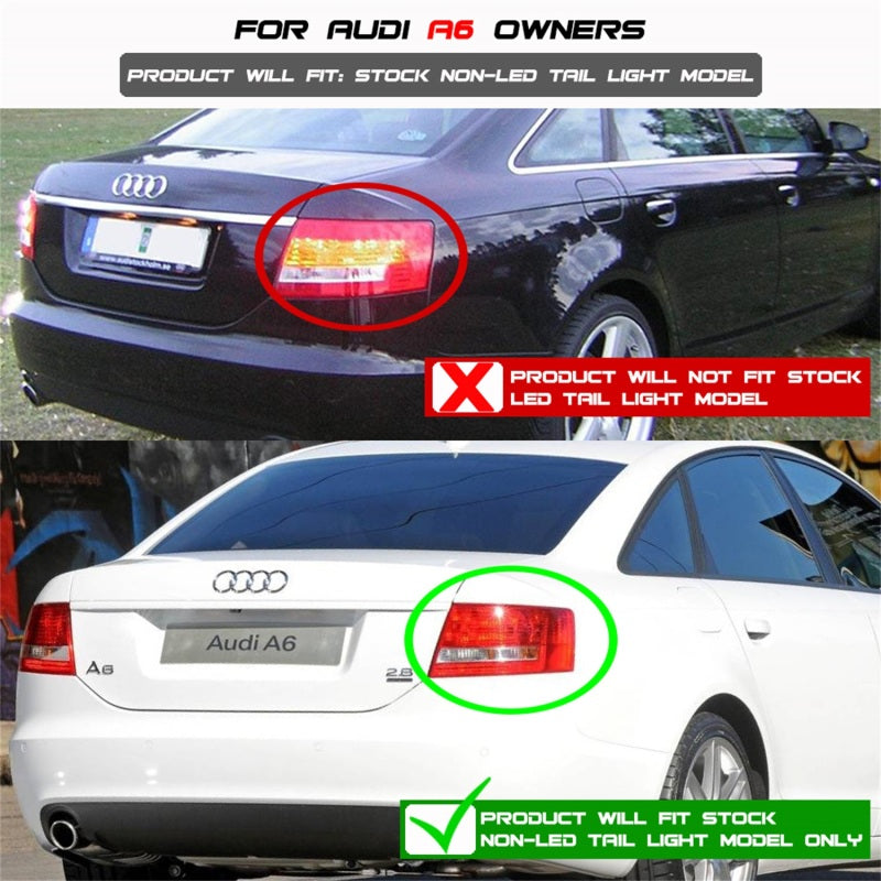 Spyder Audi A6 05-08 4Dr Sedan Only Light Bar LED Tail Lights Smke ALT-YD-AA605V2-LBLED-SM SPYDER