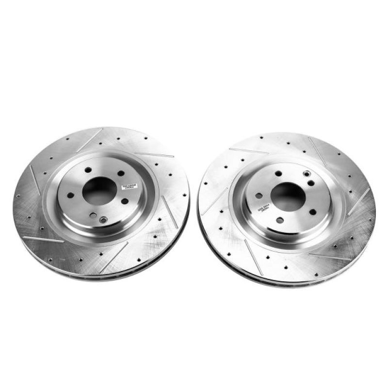 Power Stop 02-04 Mercedes-Benz C32 AMG Front Evolution Drilled & Slotted Rotors - Pair PowerStop