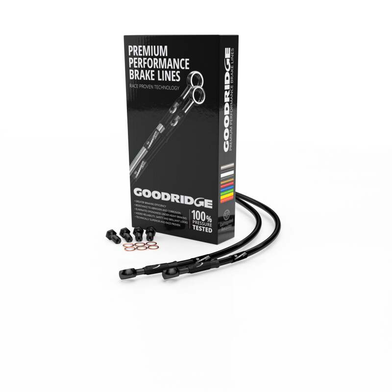 Goodridge 13-15 Kawasaki ZXR300 Ninja Black Rear SS Brake Lines w/Black Fittings Goodridge