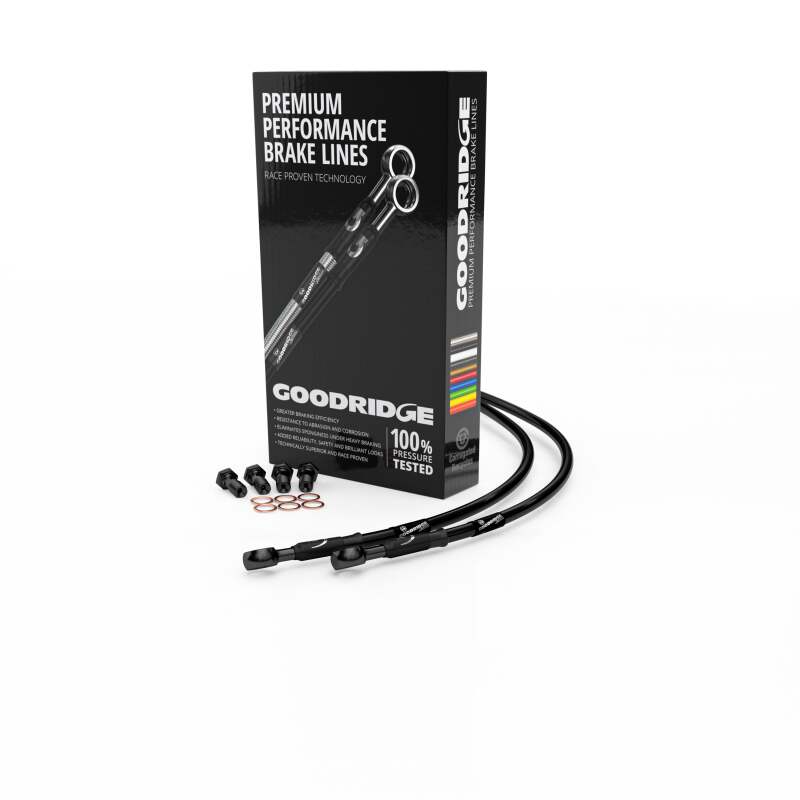 Goodridge 11-14 Harley-Davidson FLSTC Heritage CL (w/ABS) Black Front Brake Line w/Black Fitting Goodridge
