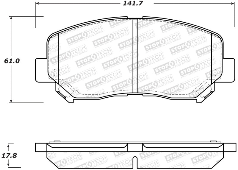 StopTech Premium Ceramic Rear Brake Pads - 308.16403