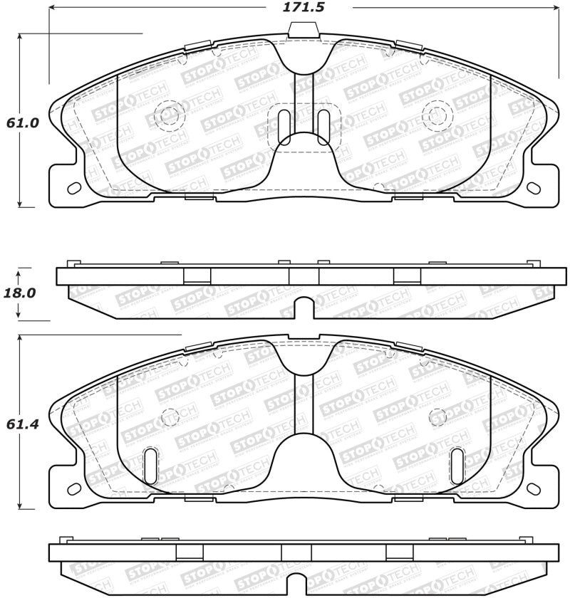 StopTech Sport Brake Pads w/Shims and Hardware - Rear Stoptech