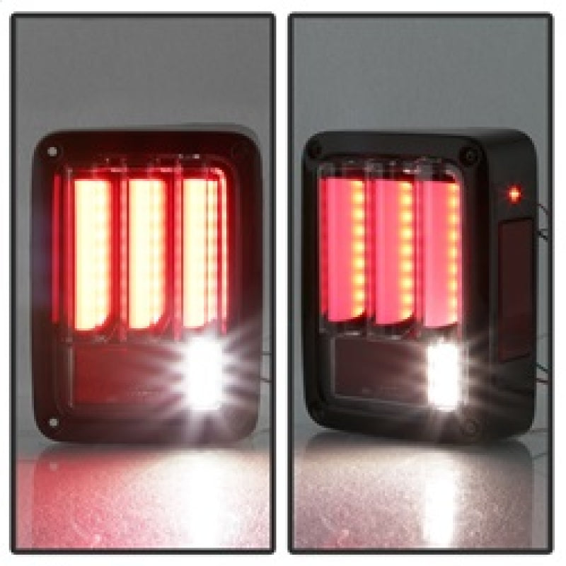 Spyder 07-16 Jeep Wrangler Version 2 Light Bar LED Tail Lights - Black (ALT-YD-JWA07V2-LBLED-BK) SPYDER