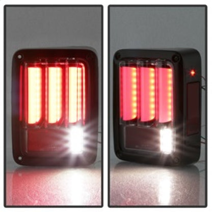 Spyder 07-16 Jeep Wrangler Version 2 Light Bar LED Tail Lights - Black (ALT-YD-JWA07V2-LBLED-BK) SPYDER