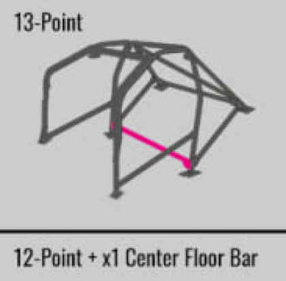 Cusco Safety 21 2-Passenger 4-Pt  Blk Rear Roll Cage 92-98 Honda CRX Del Sol Non Sunroof Model Only