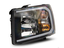 Load image into Gallery viewer, Raxiom 07-13 Chevrolet Silverado 1500 Axial Headlights w/ SEQL LED Bar- Blk Housing (Clear Lens)