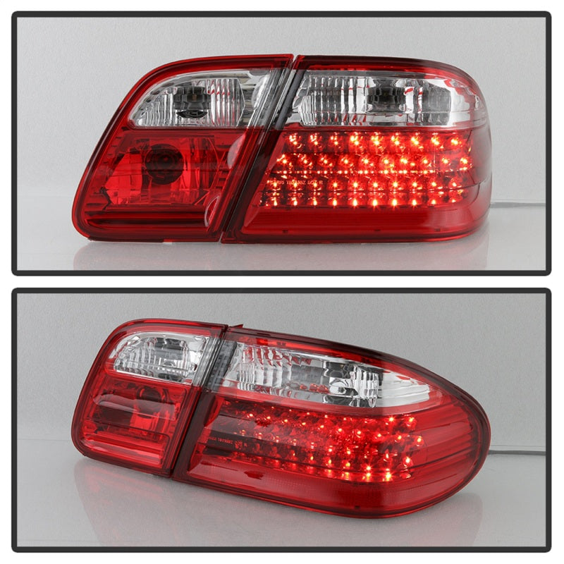 Xtune Mercedes Benz W210 E-Class 96-02 LED Tail Lights Red Clear ALT-CL-MBW210-LED-RC SPYDER