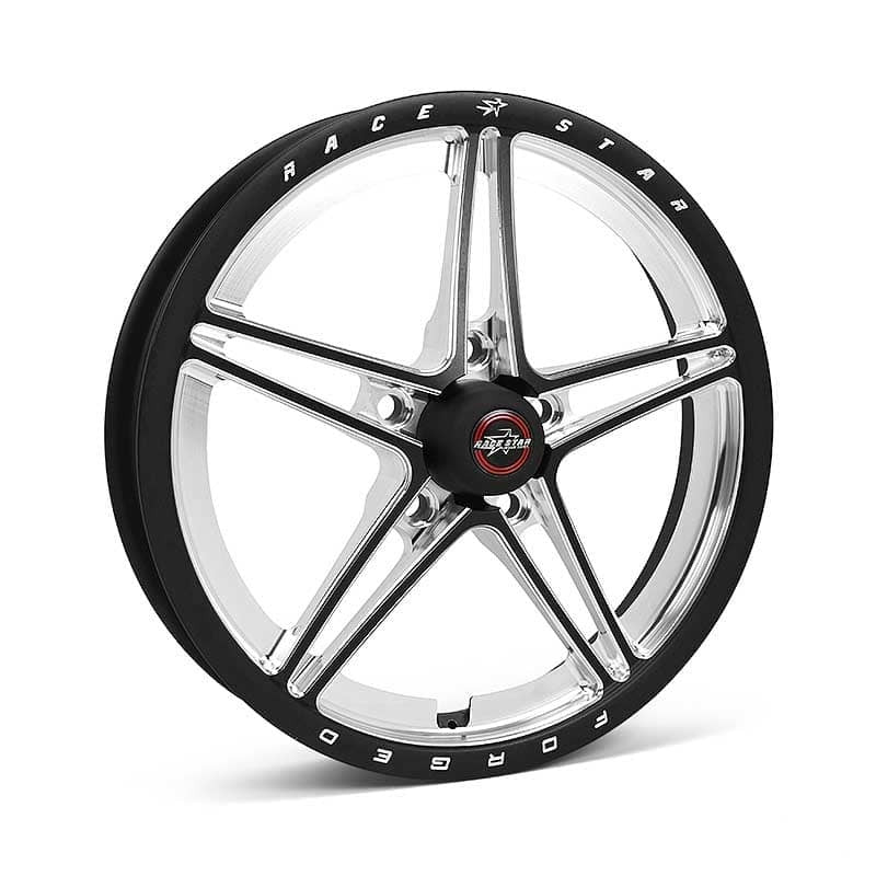 Race Star 63 Pro Forged 17x3.5 Lug Mount 5x4.75 BC / 2.00 BS Wheel - Black Anodized/Machined 63-73547202B